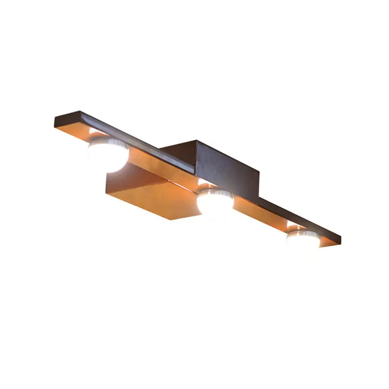 Black White Vanity Light Bold Linear Brown
