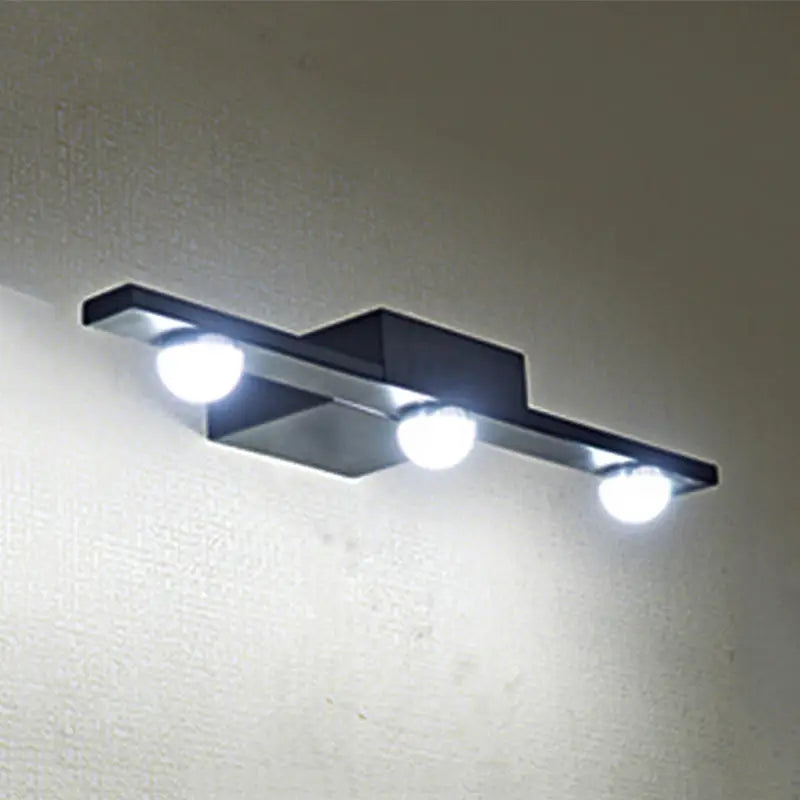 Black White Vanity Light Bold Linear Brown