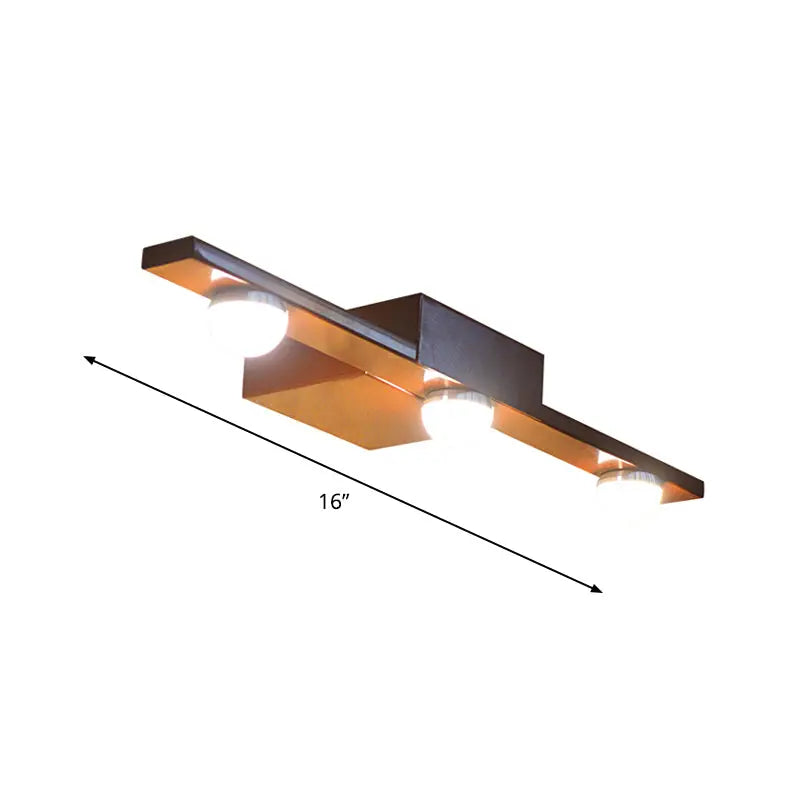 Black White Vanity Light Bold Linear Brown