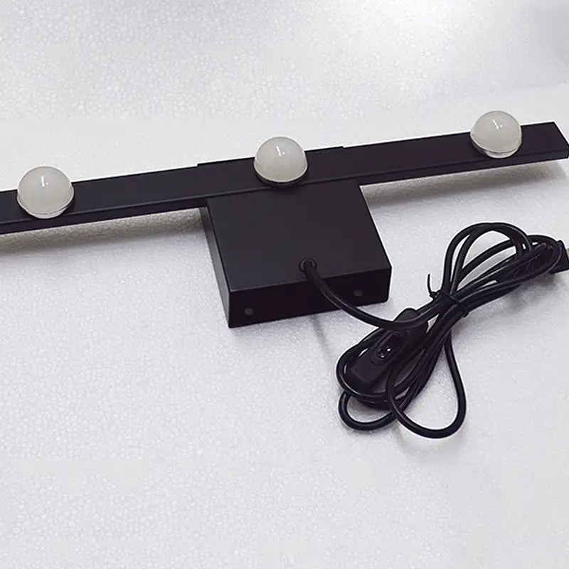 Black White Vanity Light Bold Linear Brown