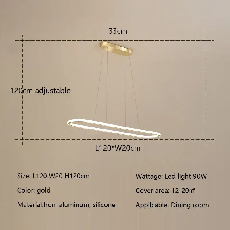 Gold Oval LED Chandelier