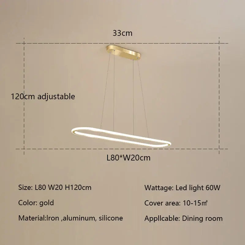 Gold Oval LED Chandelier