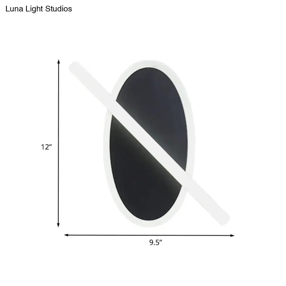 Black Oval LED Stairway Sconce