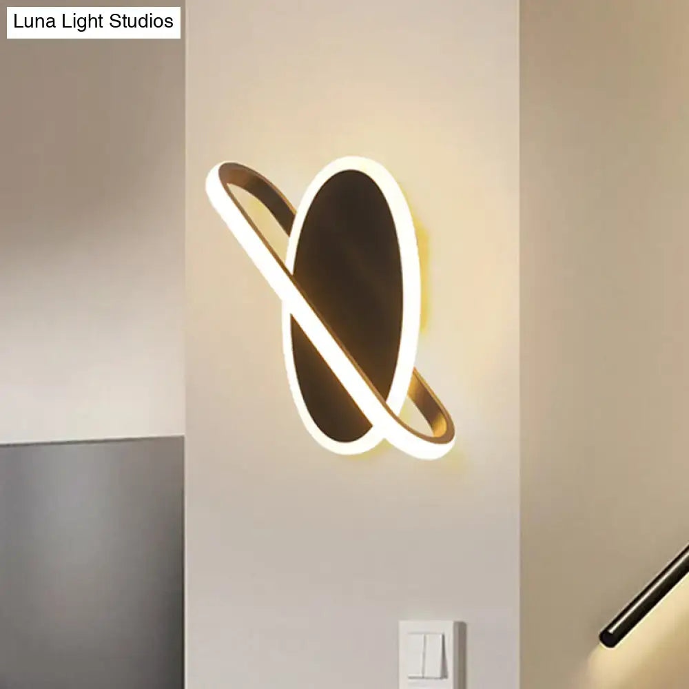 Black Oval LED Stairway Sconce