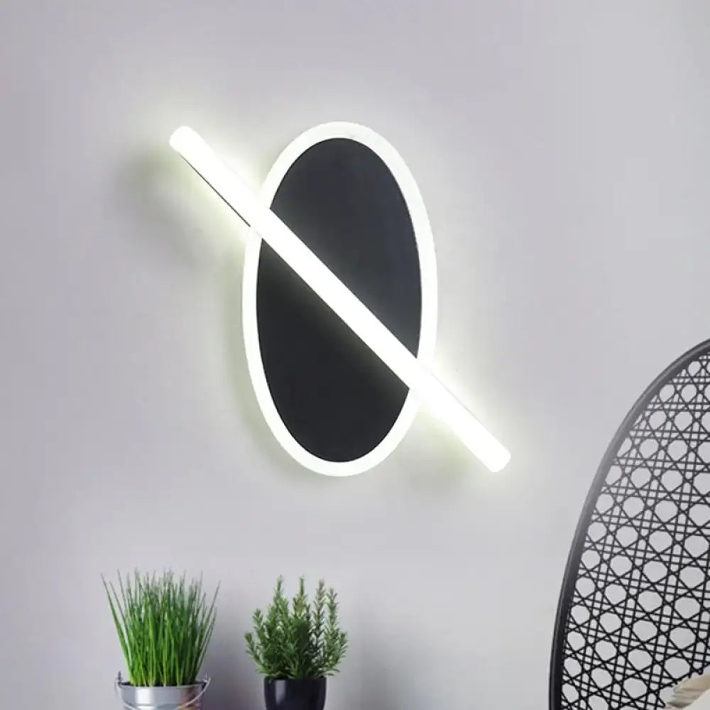 Black Oval LED Stairway Sconce