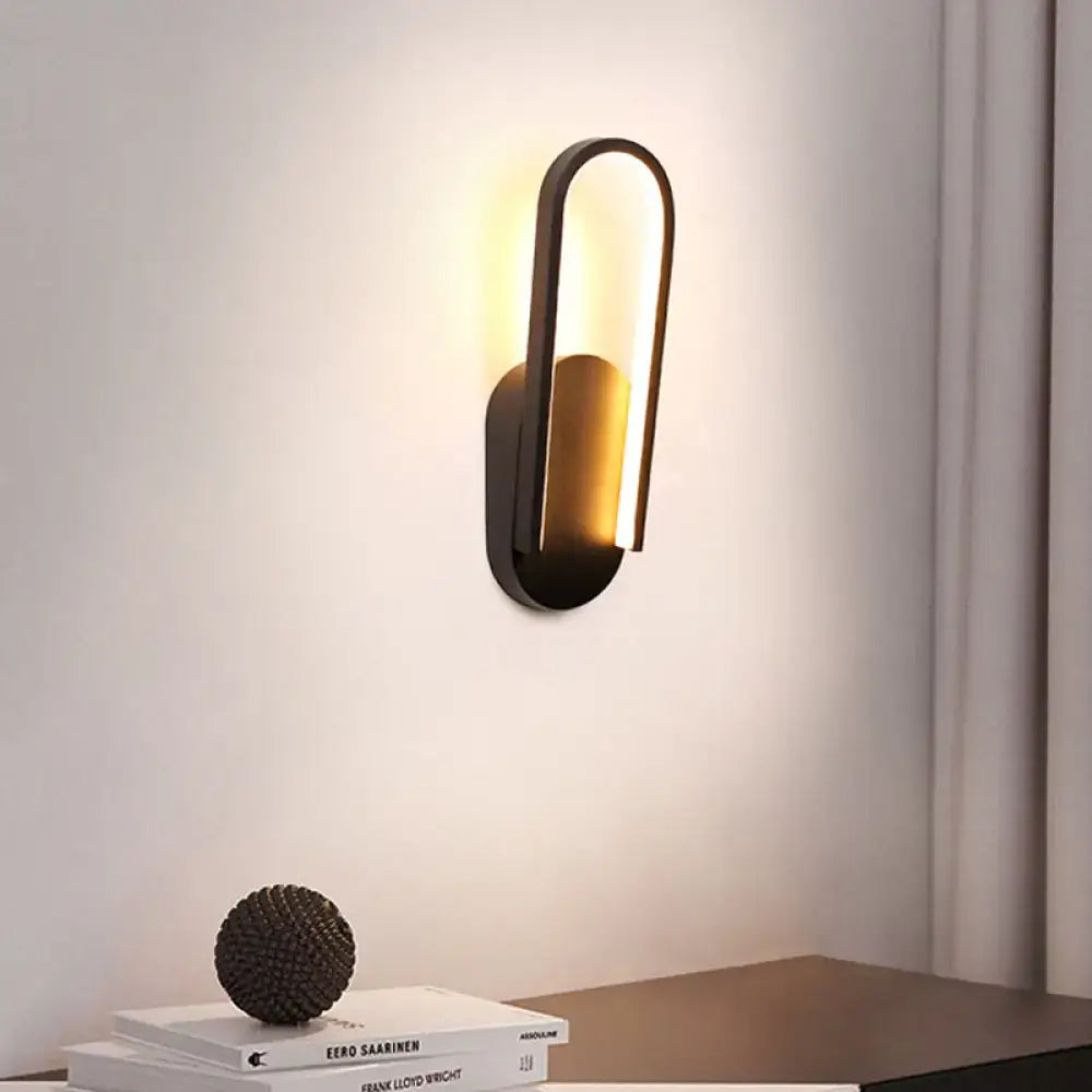 Black Metal Acrylic Parlor Wall Sconce
