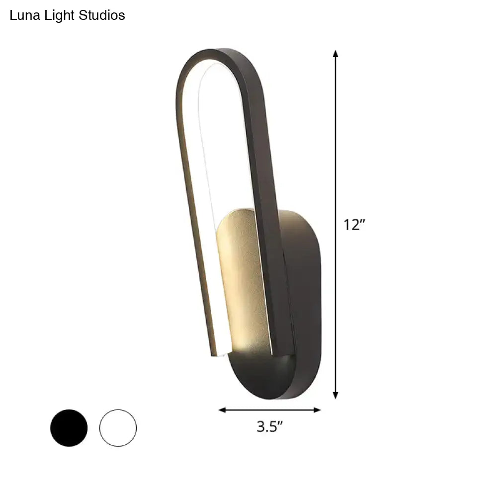 Black Metal Acrylic Parlor Wall Sconce