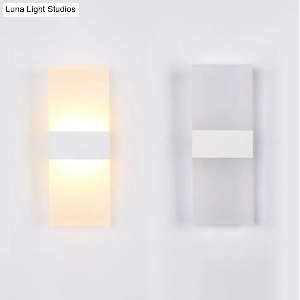 Black White Rectangular Sconce