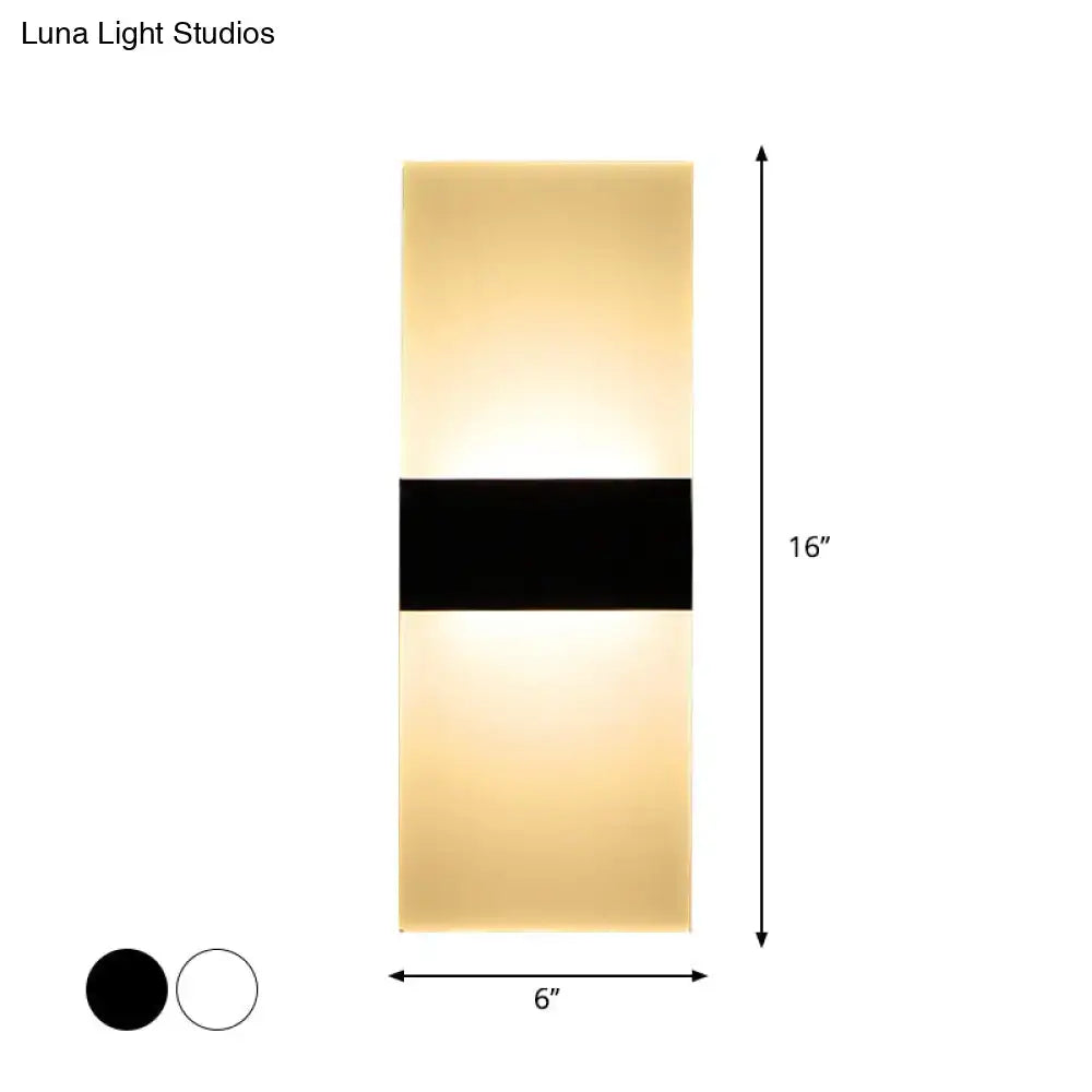 Black White Rectangular Sconce