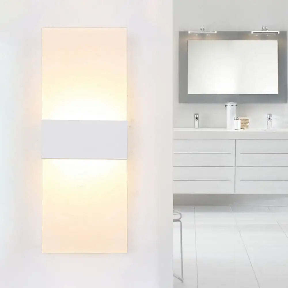 Black White Rectangular Sconce