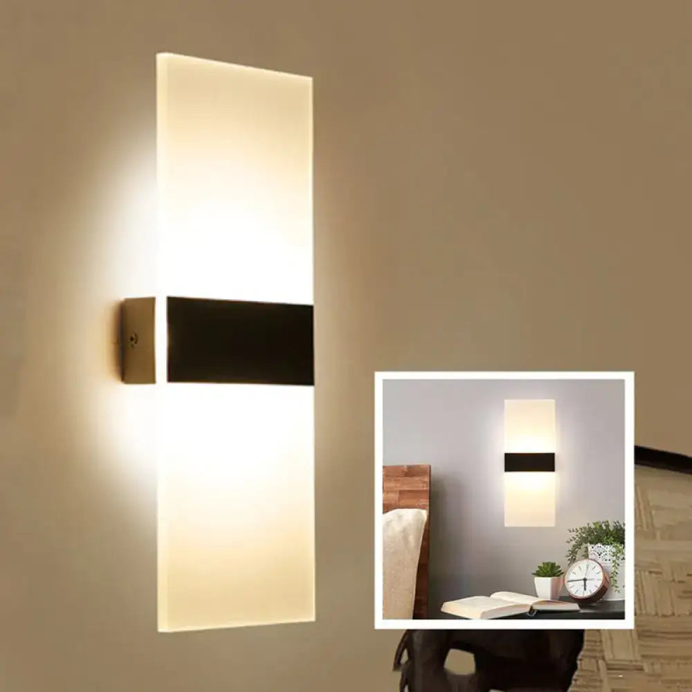 Black White Rectangular Sconce