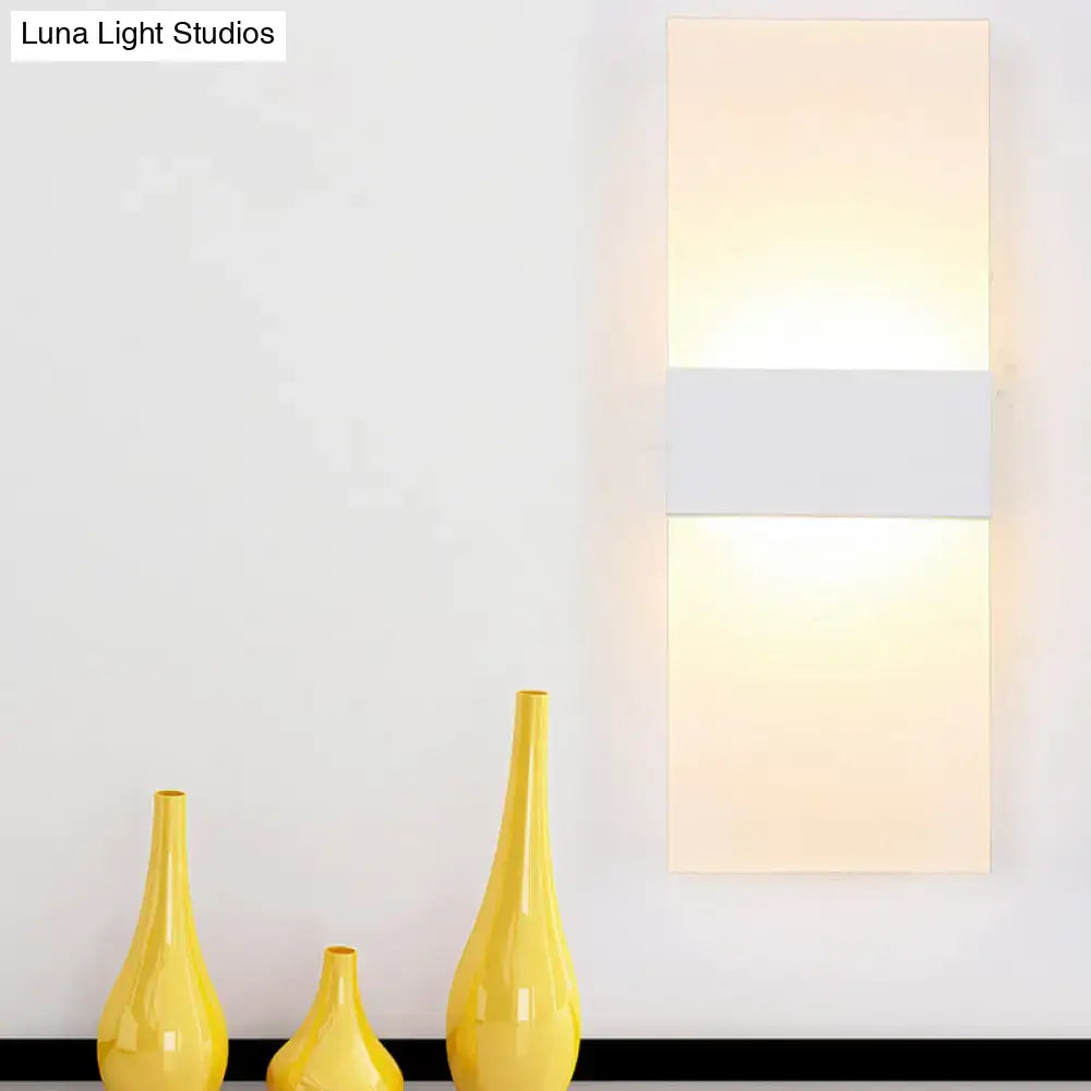Black White Rectangular Sconce
