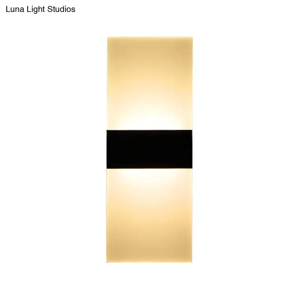 Black White Rectangular Sconce