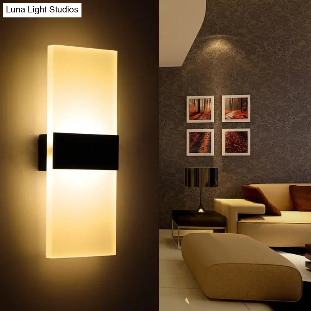 Black White Rectangular Sconce