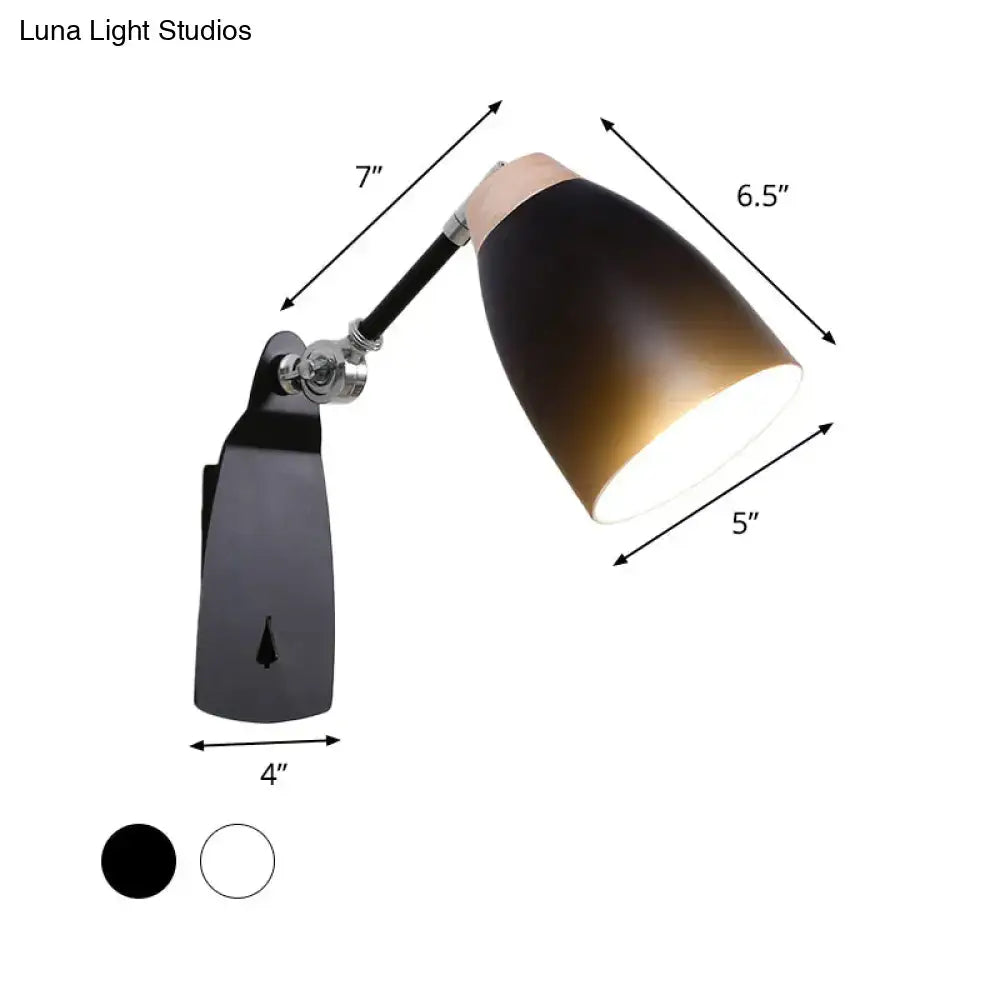 Black White Cup Shape Wall Light