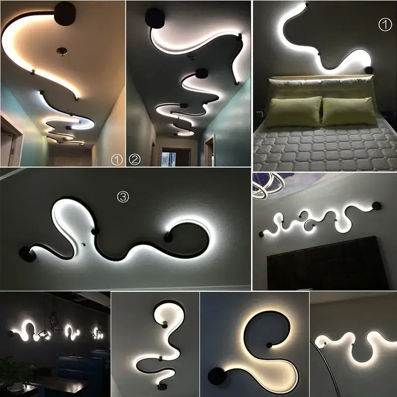 Black Sculptural Wall Lamps
