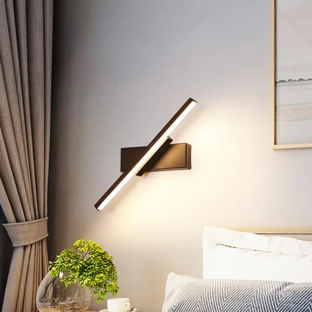 Black Slim LED Sconce
