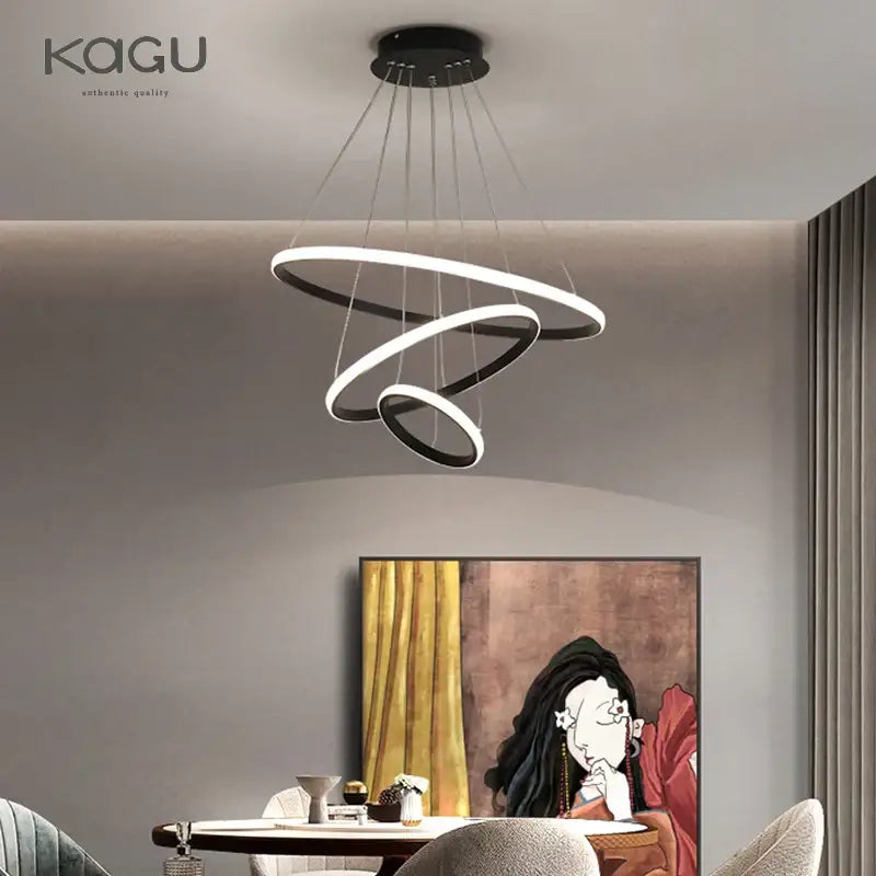 Black Spiral Pendant Chandelier