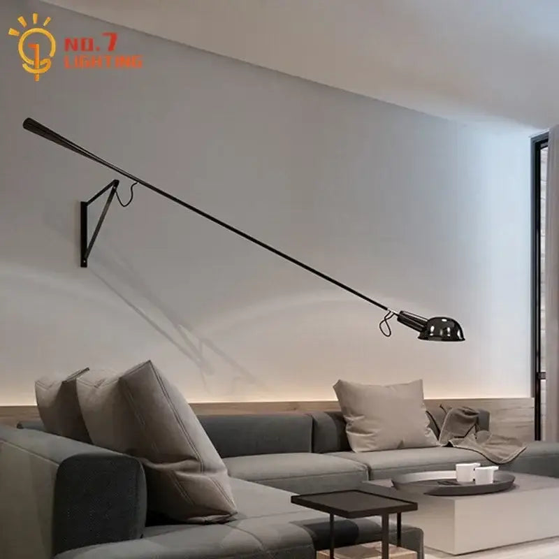 Black and White Swing Arm Wall Lamp Minimalist