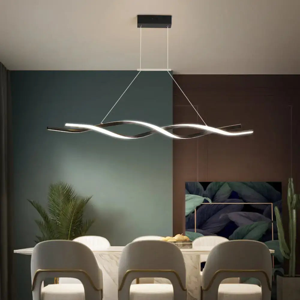 Black Twisted Pendant Light