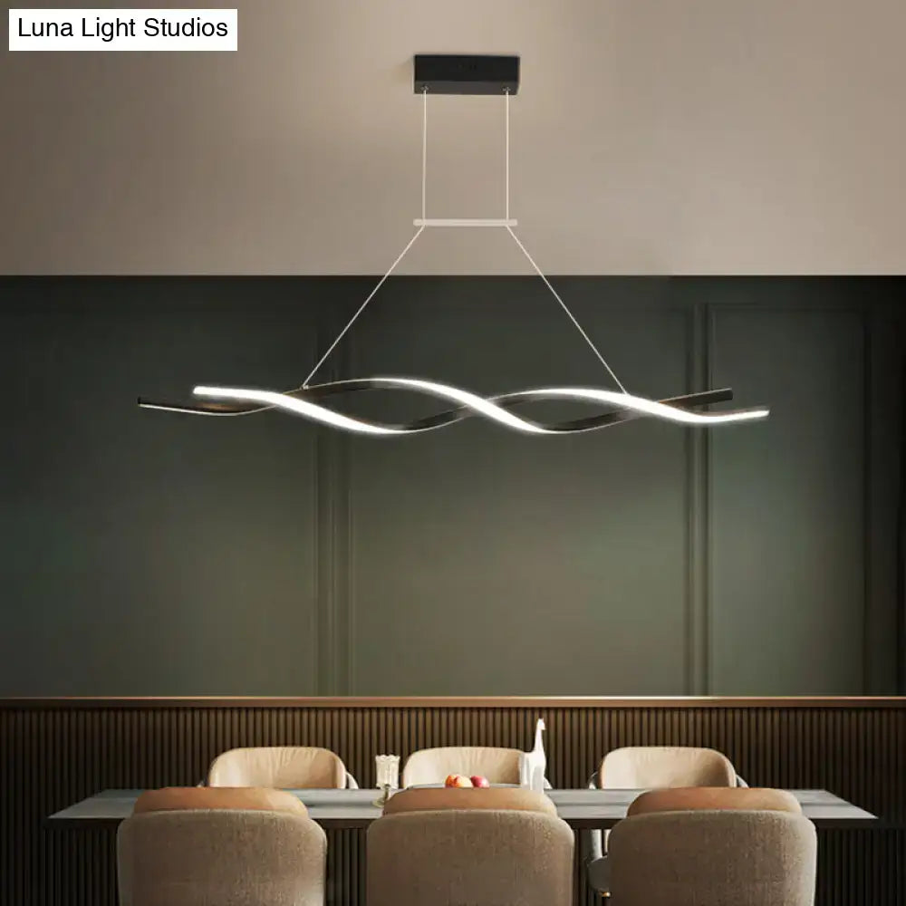 Black Twisted Pendant Light