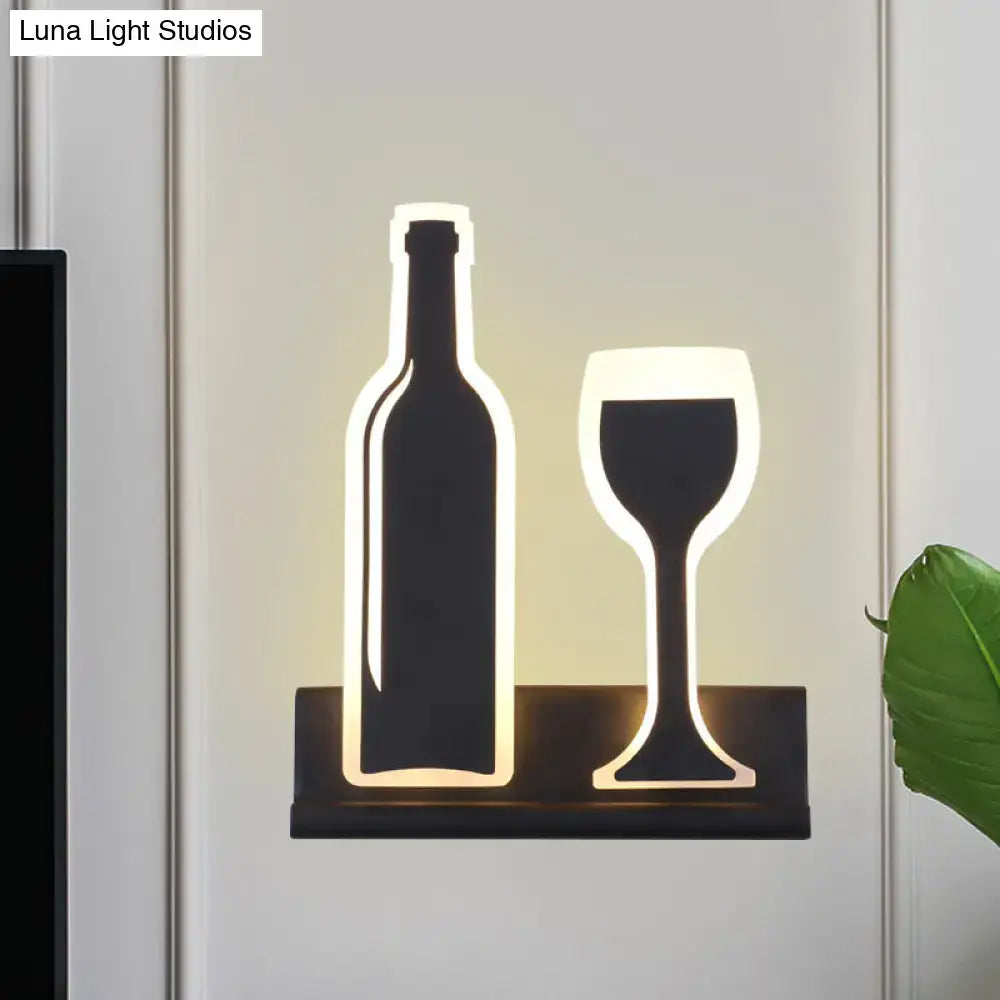 Black Cast Iron Glass Industrial Sconce