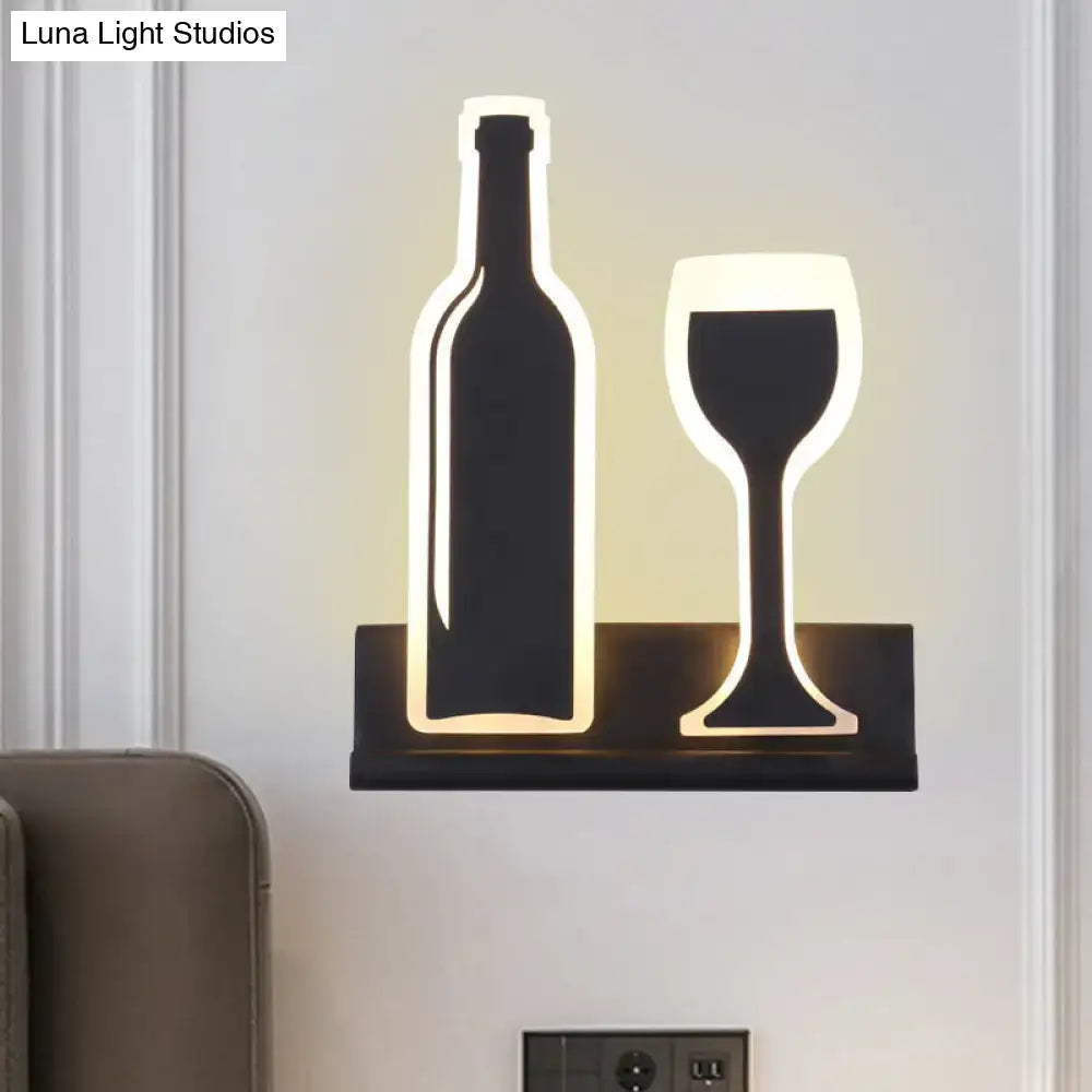 Black Cast Iron Glass Industrial Sconce