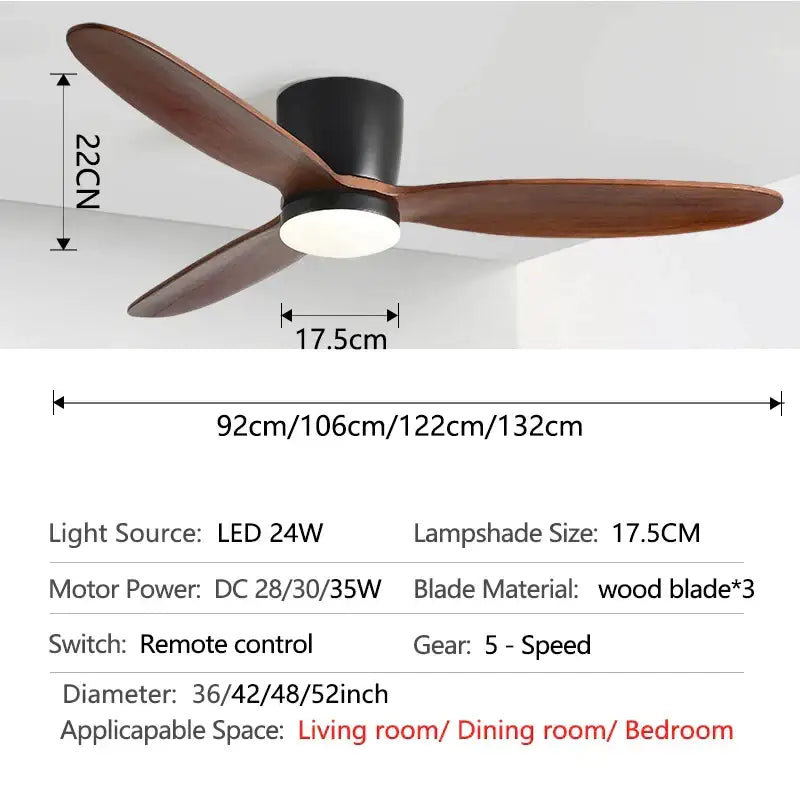 Green Wood Ceiling Fan