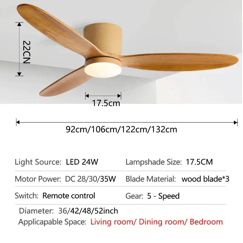 Green Wood Ceiling Fan