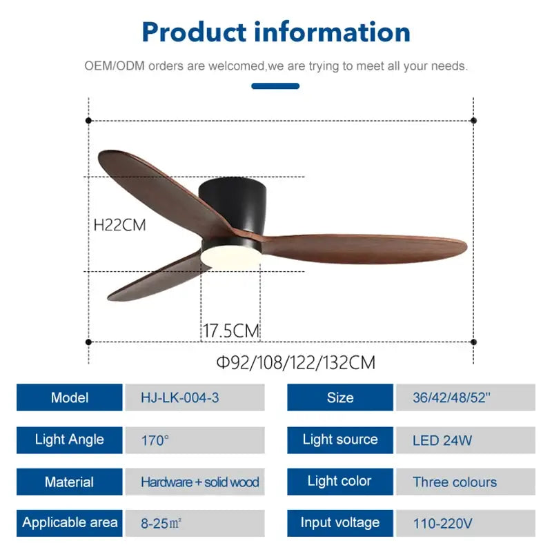 Green Wood Ceiling Fan