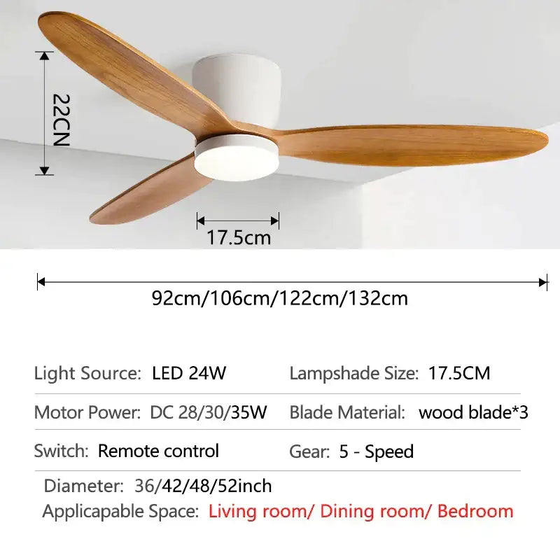 Green Wood Ceiling Fan