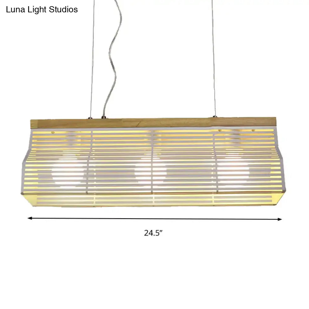 Black Slatted Pendant Light