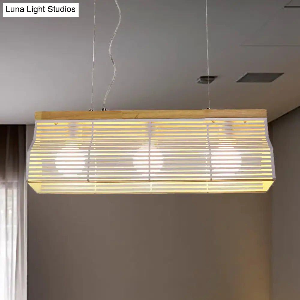Black Slatted Pendant Light
