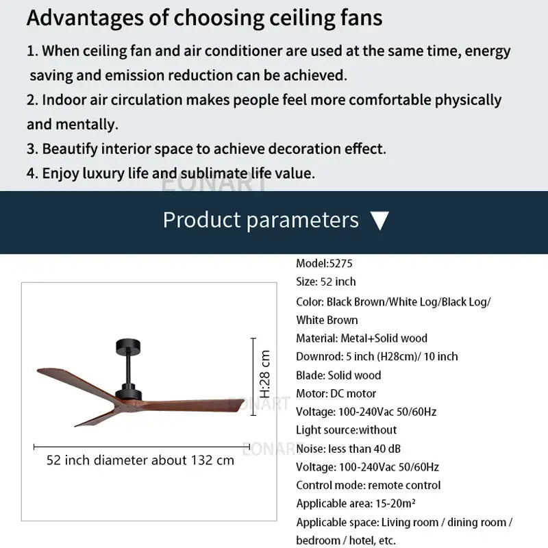 Black Wooden Ceiling Fan
