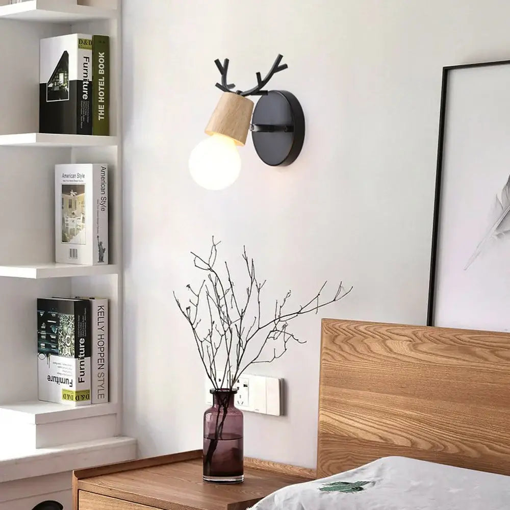 Black Antler Wall Sconce
