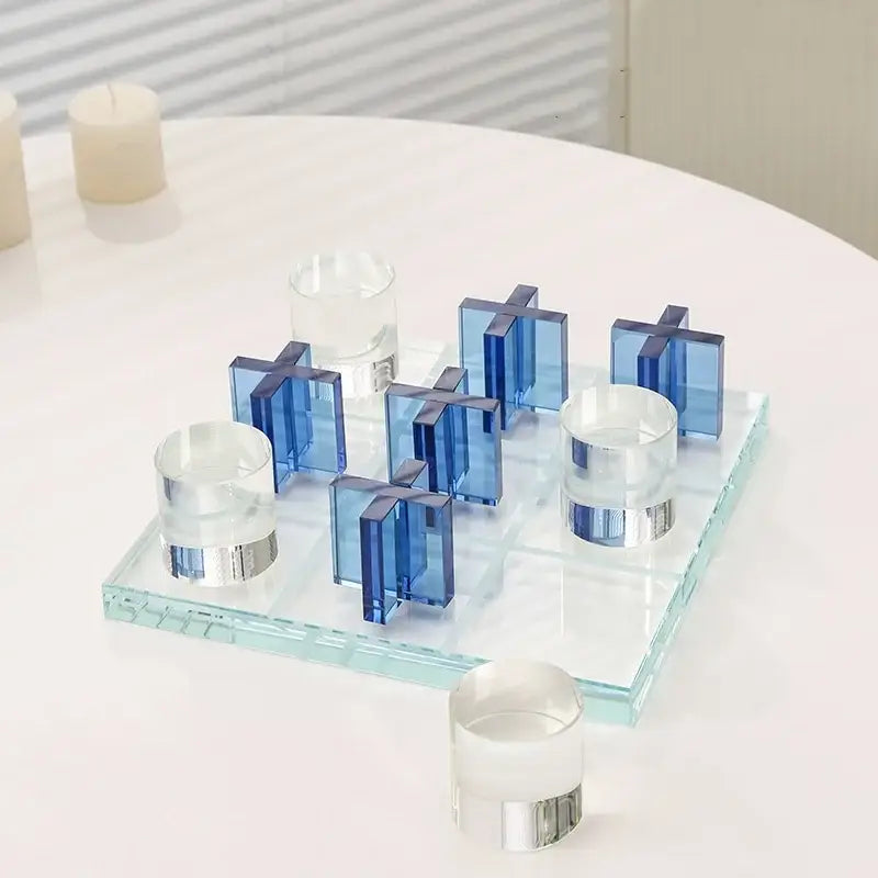 Blue Acrylic Chess Set