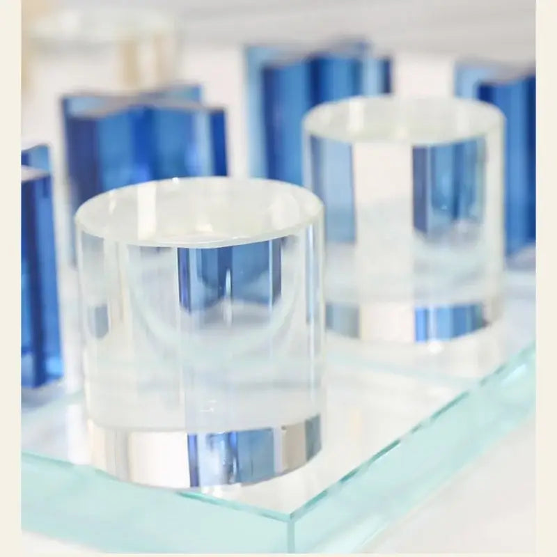 Blue Acrylic Chess Set