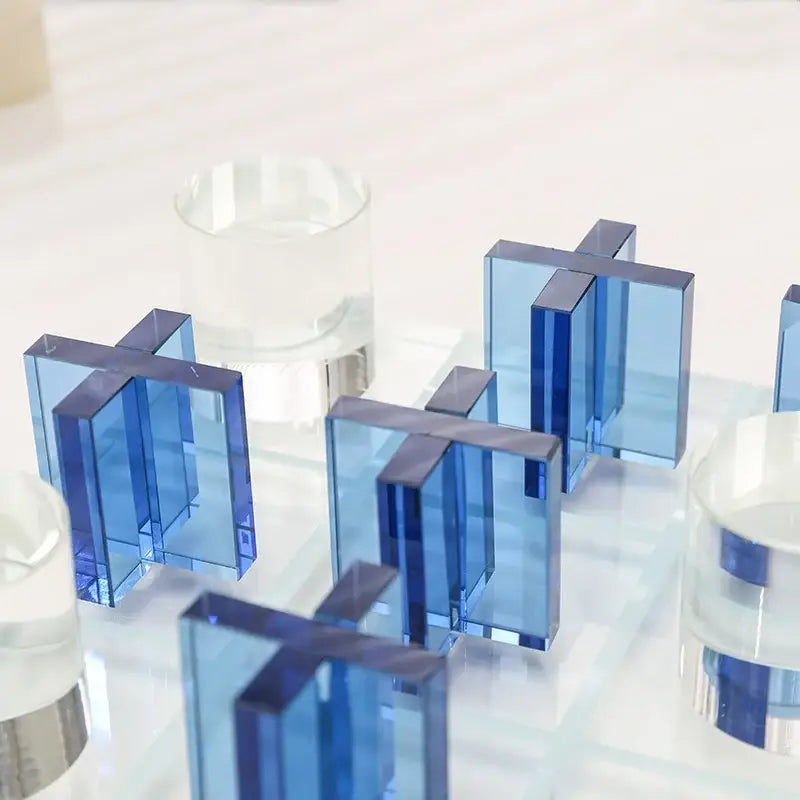 Blue Acrylic Chess Set