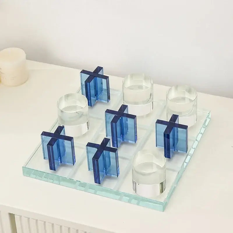 Blue Acrylic Chess Set