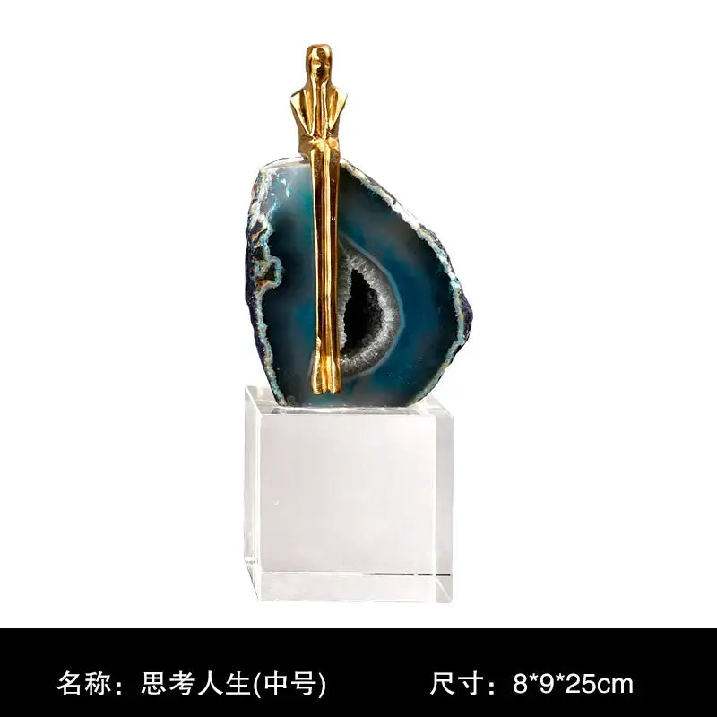 Blue Agate Crystal Sculpture