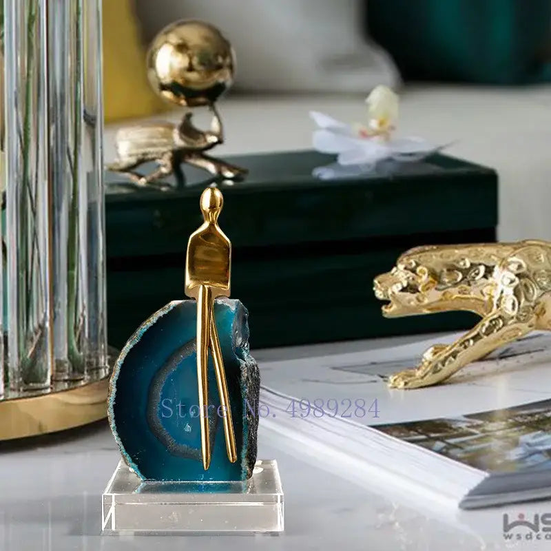 Blue Agate Crystal Sculpture