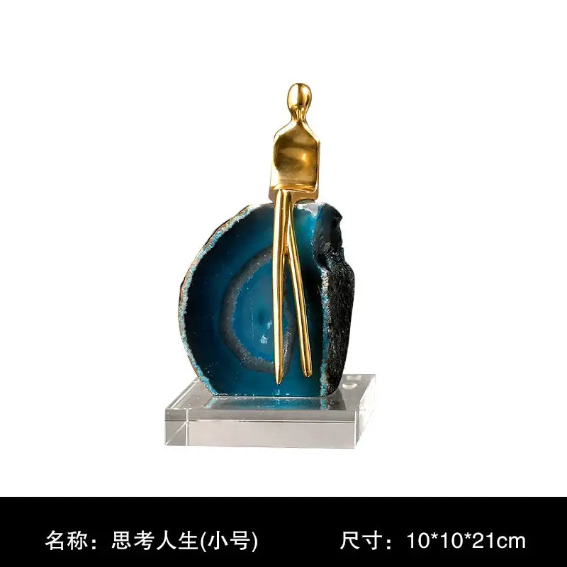 Blue Agate Crystal Sculpture