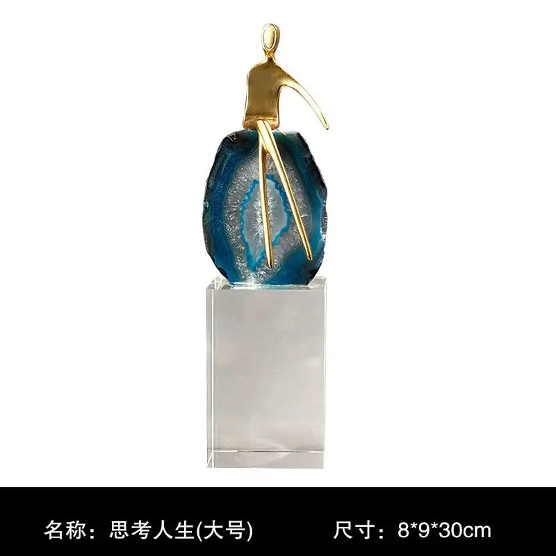 Blue Agate Crystal Sculpture