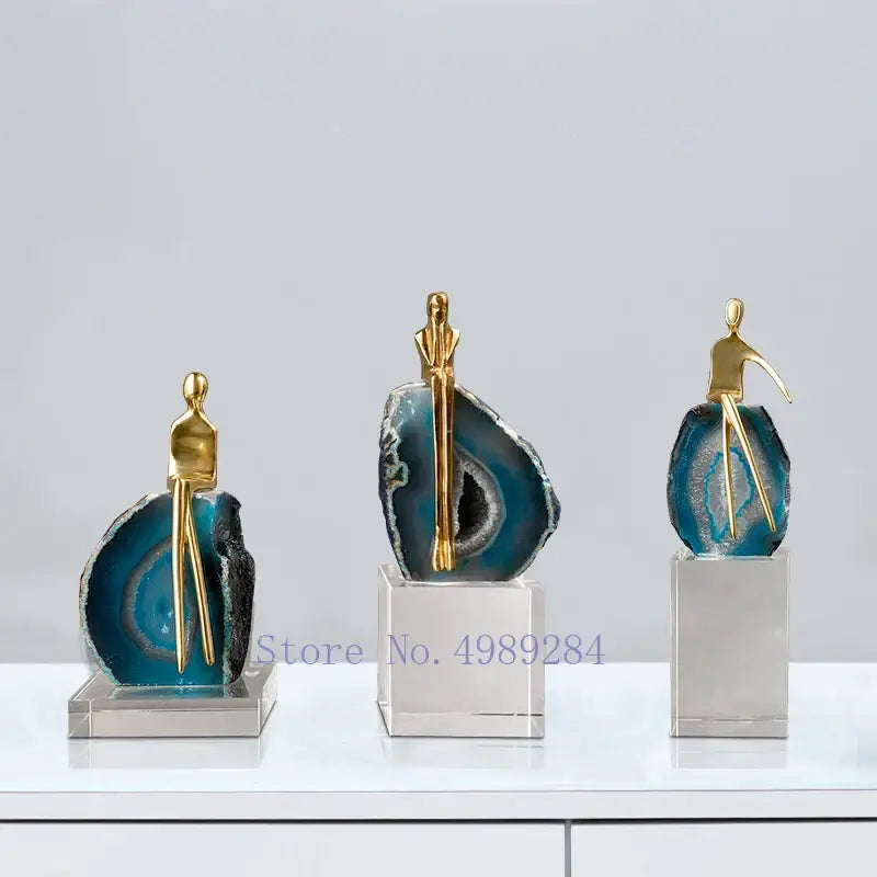 Blue Agate Crystal Sculpture