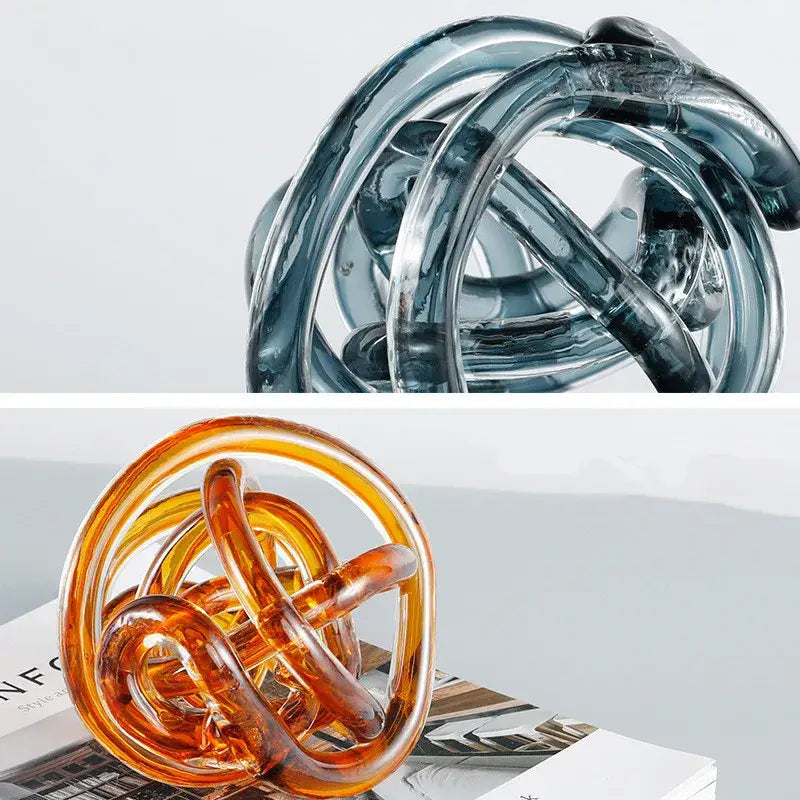 Amber Glass Coil Sculpture