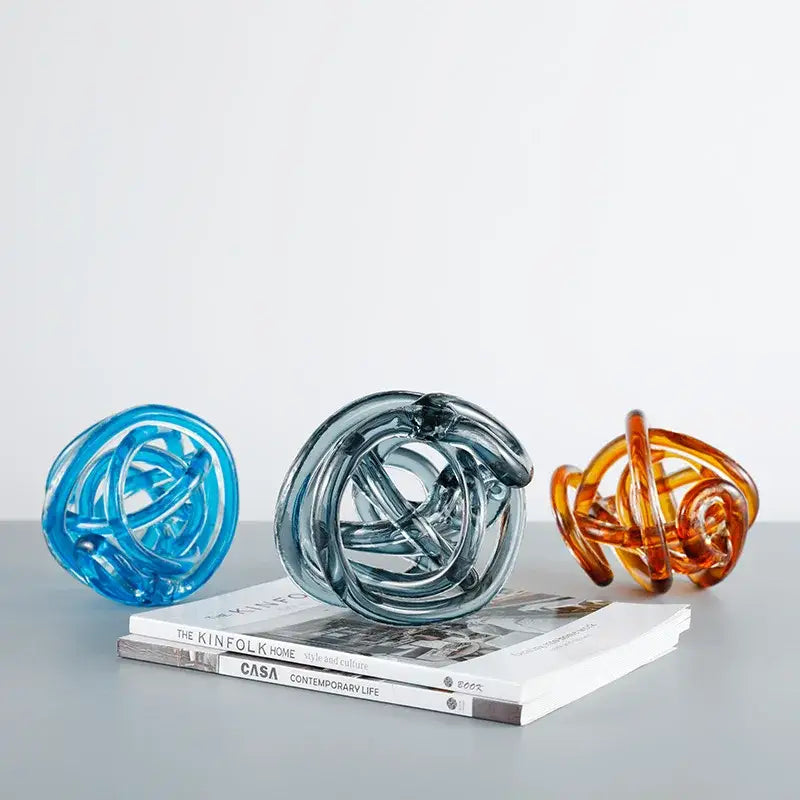 Amber Glass Coil Sculpture