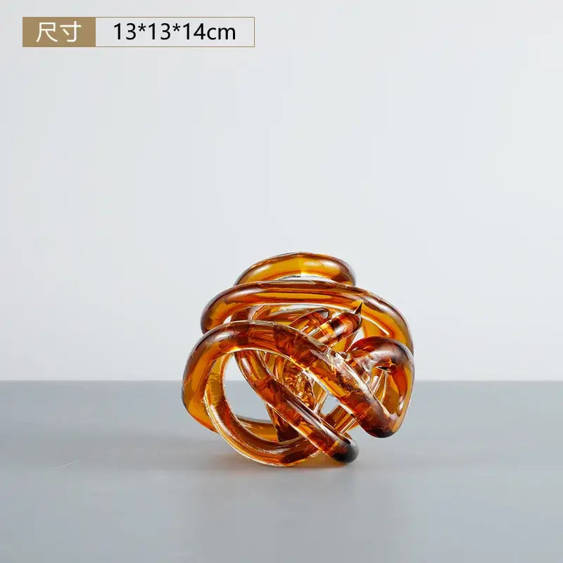 Amber Glass Coil Sculpture