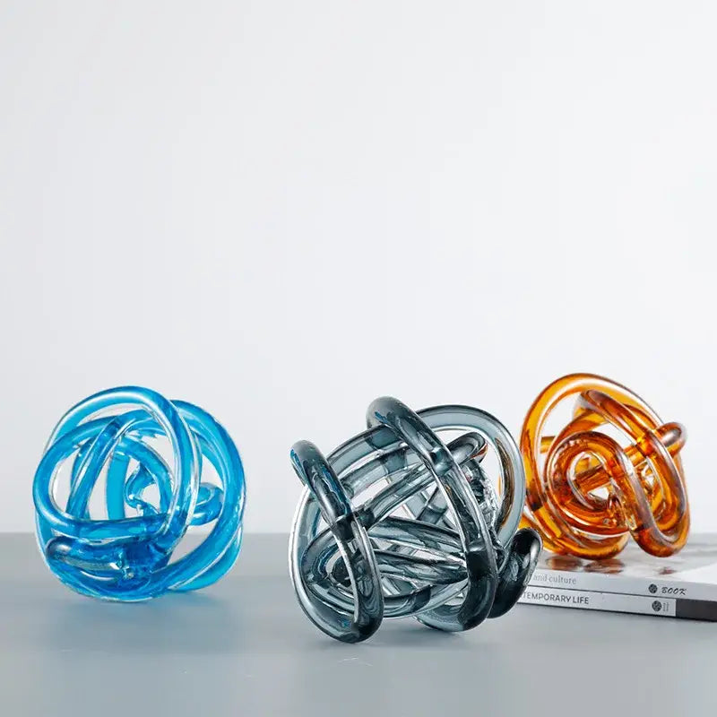 Amber Glass Coil Sculpture