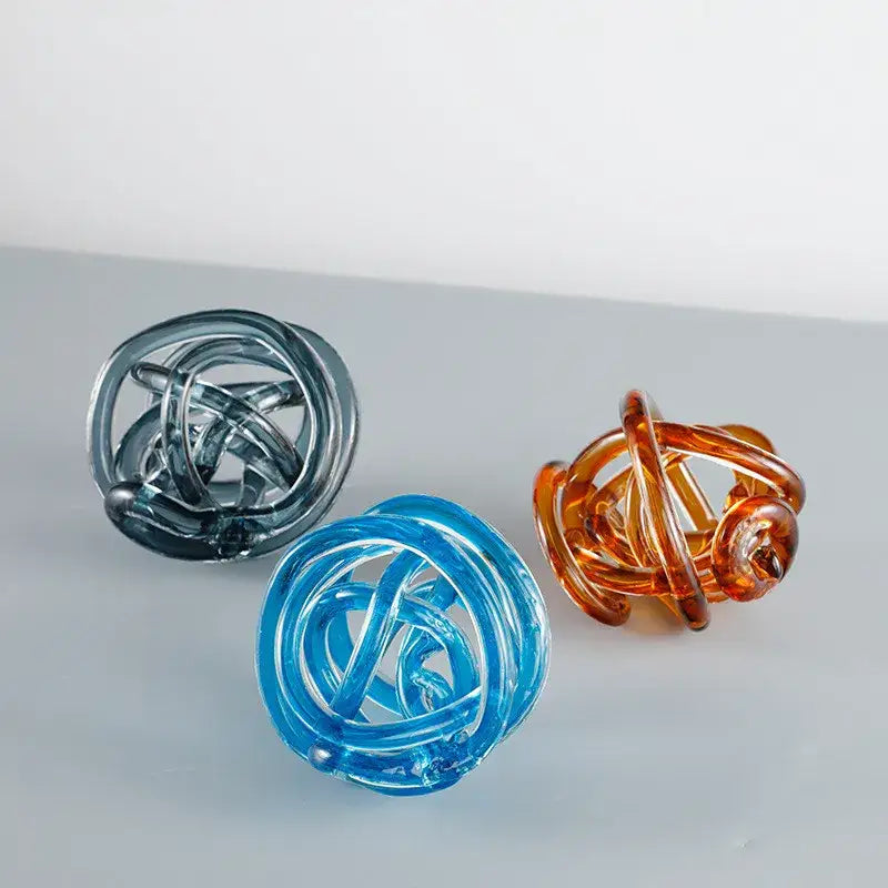 Amber Glass Coil Sculpture