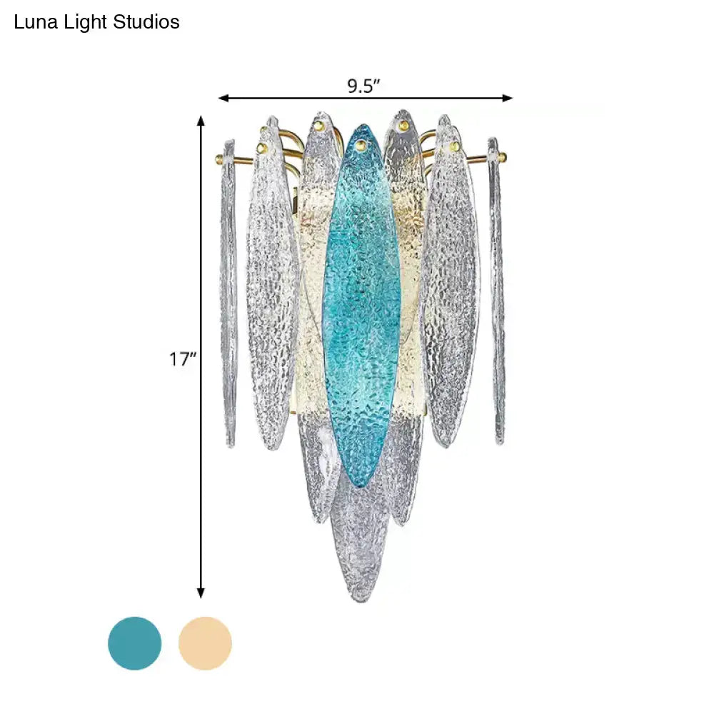 Blue Amber Glass Wall Sconce